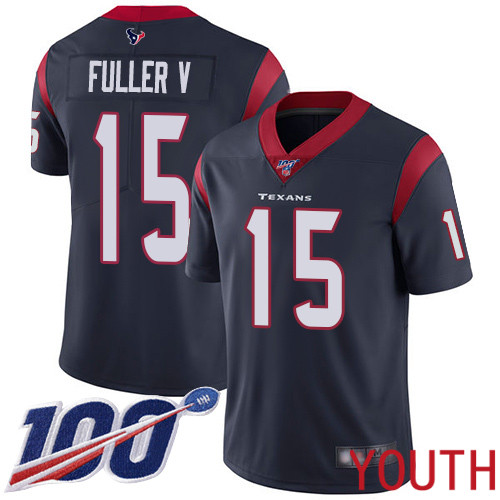 Houston Texans Limited Navy Blue Youth Will Fuller V Home Jersey NFL Football #15 100th Season Vapor Untouchable